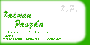 kalman paszka business card