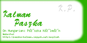 kalman paszka business card